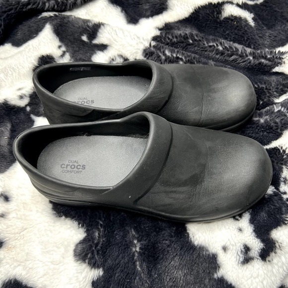 Crocs Women's Neria Pro II Work Clogs Black 9 - Picture 3 of 5